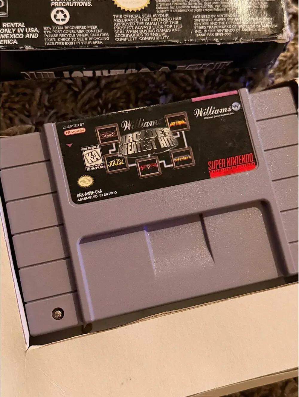 Williams Arcades Greatest Hits for Super Nintendo